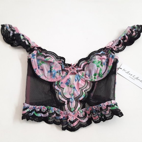 For Love And Lemons Other - NWOT FOR LOVE & LEMONS FLORAL ODETTE BUSTIER BRA TOP